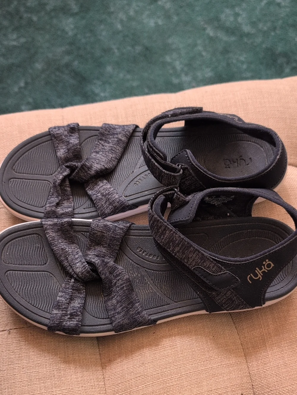 Ryka Women's Black Heathered Sport Sandals